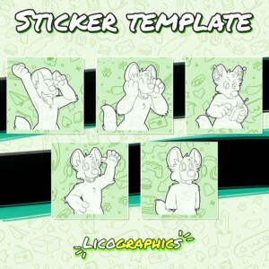 African wild dog stickers (blank)